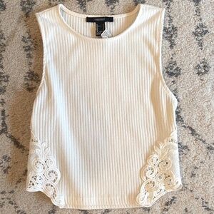 Cream and White Lace Forever 21 Tank Top
